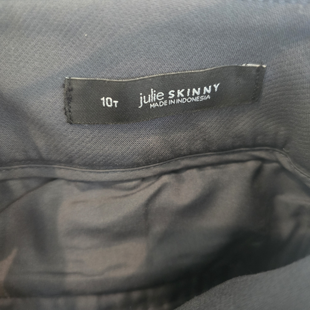 Loft Dark Gray Julie Skinny Ankle Dress Pants Size 10 Tall - Picture 7 of 9